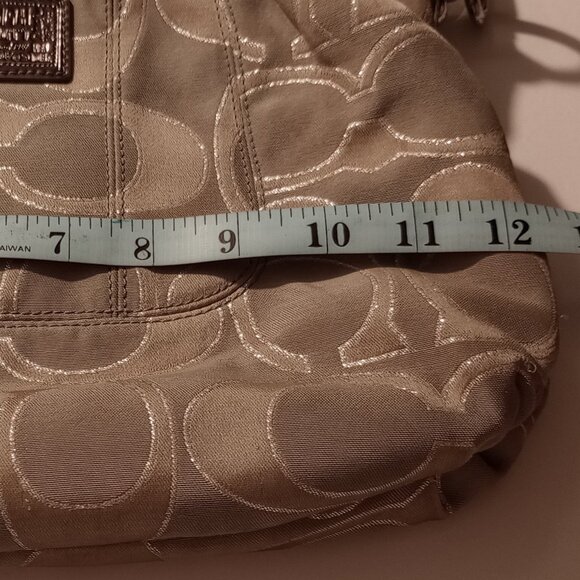 Coach Poppy Signature C Monogram Satchel Handbag Grey/Silver - Picture 2 of 16